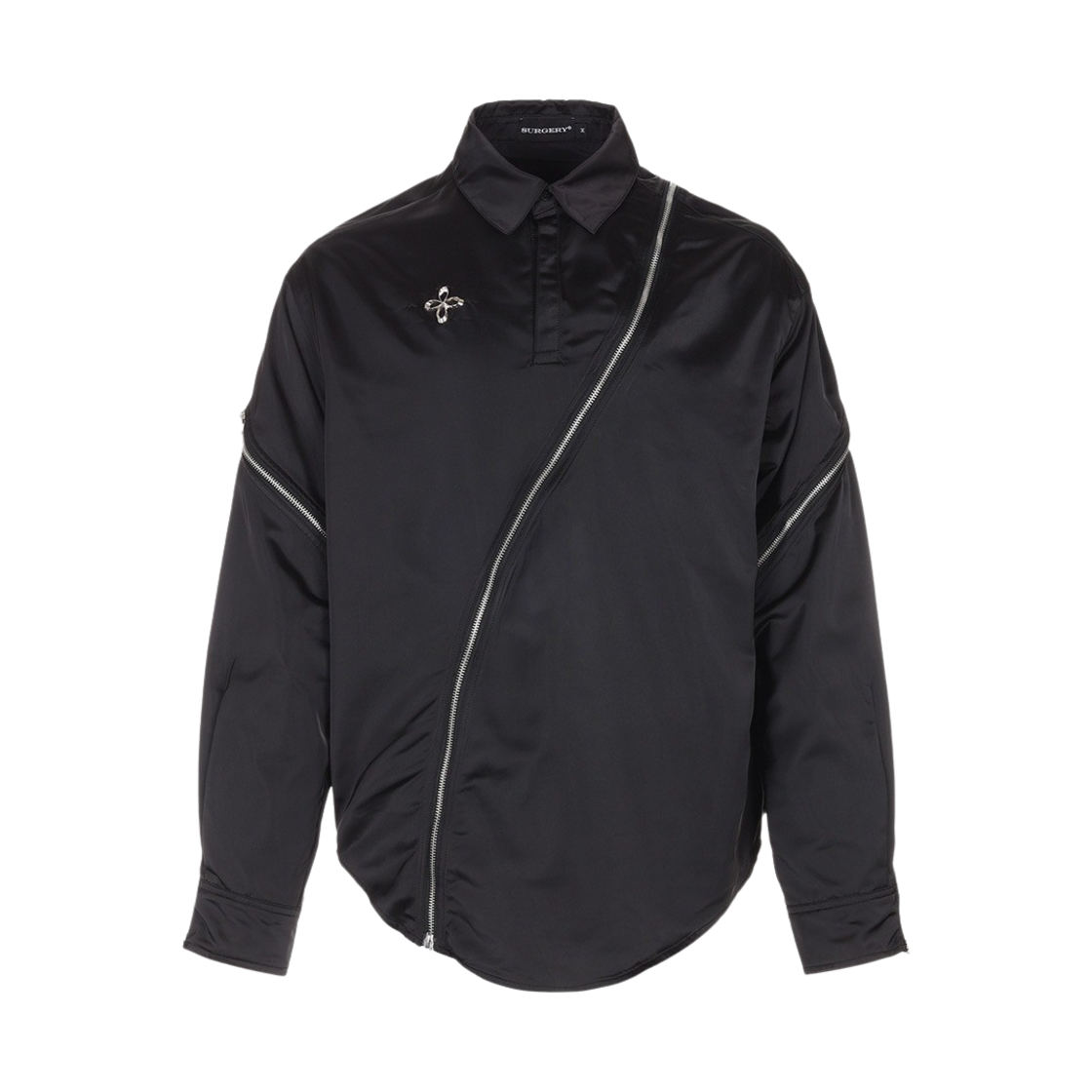 2400074 Surgery Symmetric Zippers Detail Shirts Black