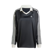 (W) Adidas 3-Stripes Satin Long Sleeve T-Shirt Black - KR Sizing