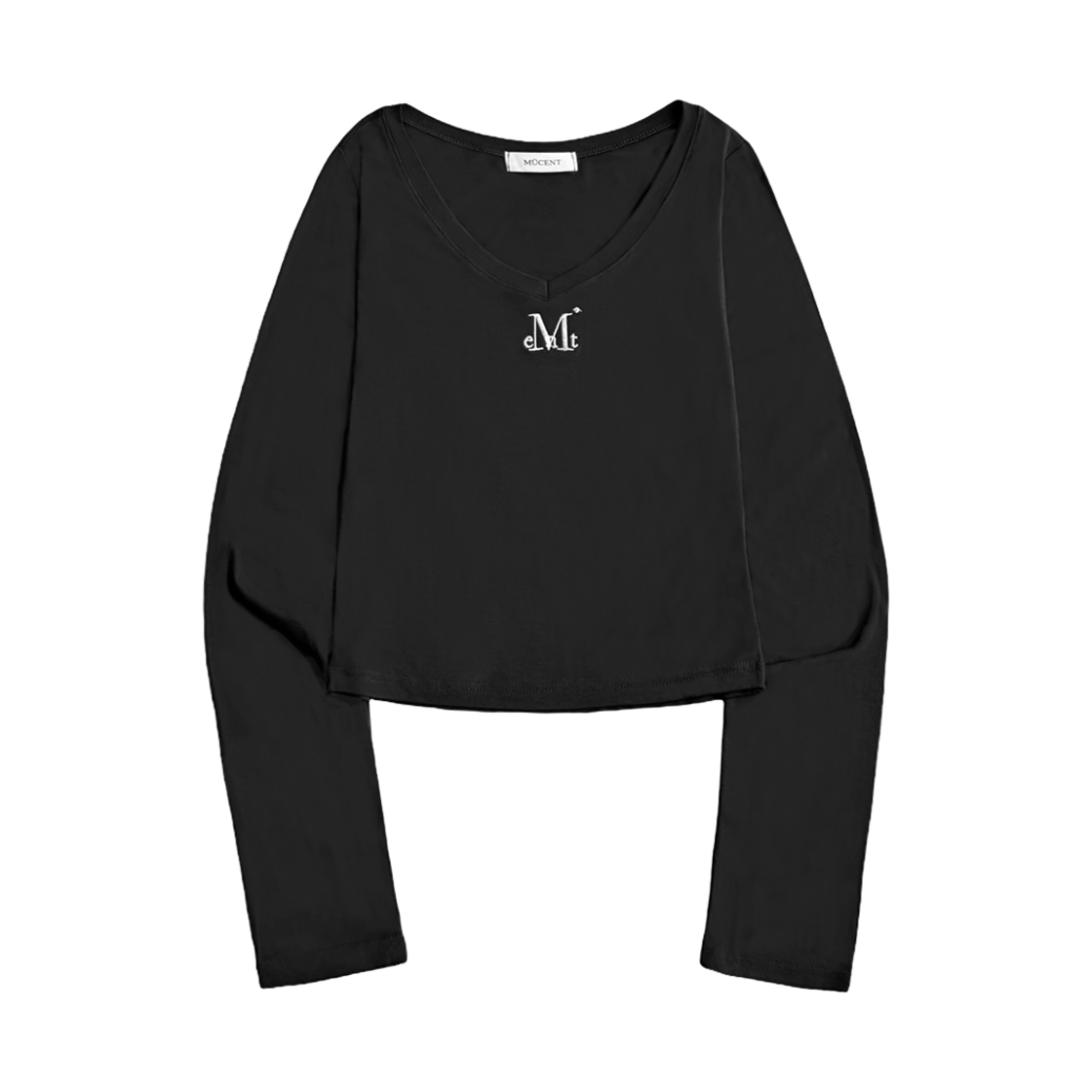 P00000QU_BK MUCENT Troyes V Neck Long Sleeve T Black