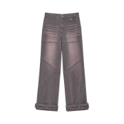 (W) Glowny Bones Denim Pants Lavender Gray