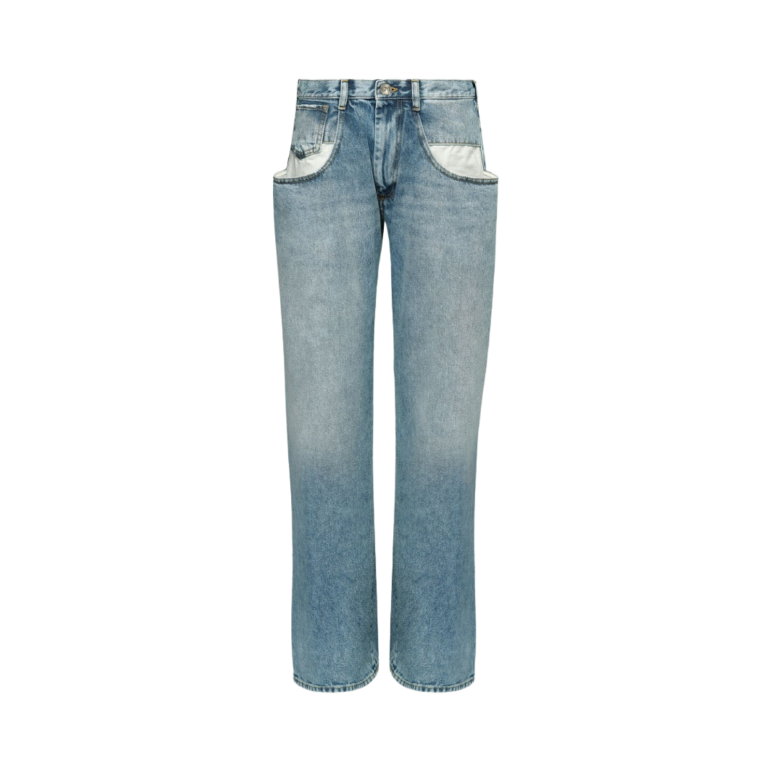 S51LA0052S30513470 Maison Margiela Straight Jeans with Contrasted Pockets Blue
