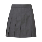 (W) Thom Browne Super 120S Twill Dropped Back Pleated School Uniform Mini Skirt Medium Grey
