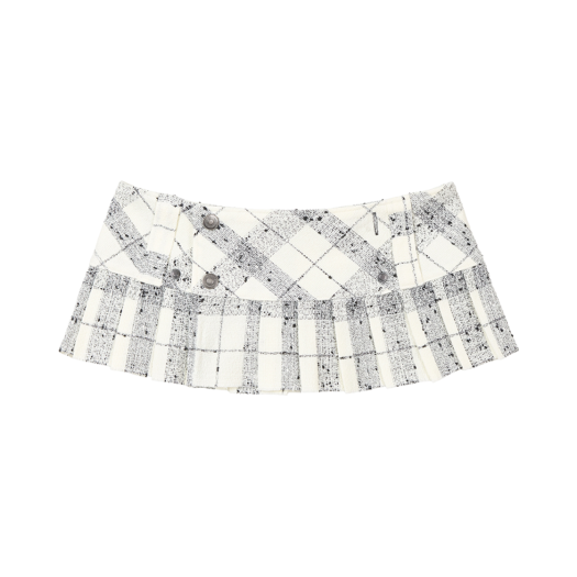 본네 마이크로 미니 플리츠 스커트 아이보리