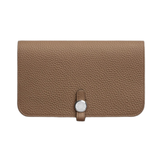Hermes Dogon Duo Wallet Togo & Palladium Beige De Weimar