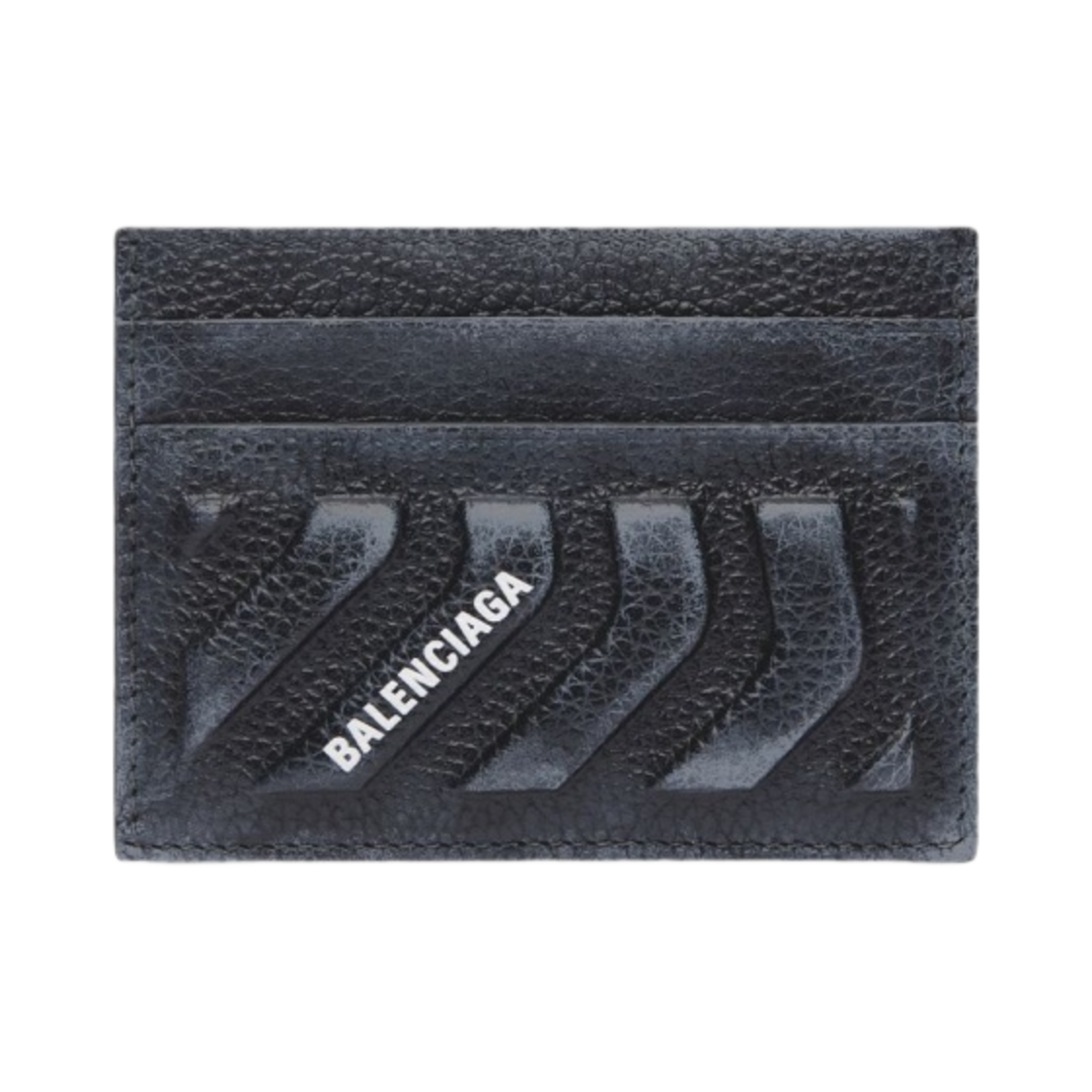 6935472AAD61091 Balenciaga Car Card Holder Dirty Effect Black