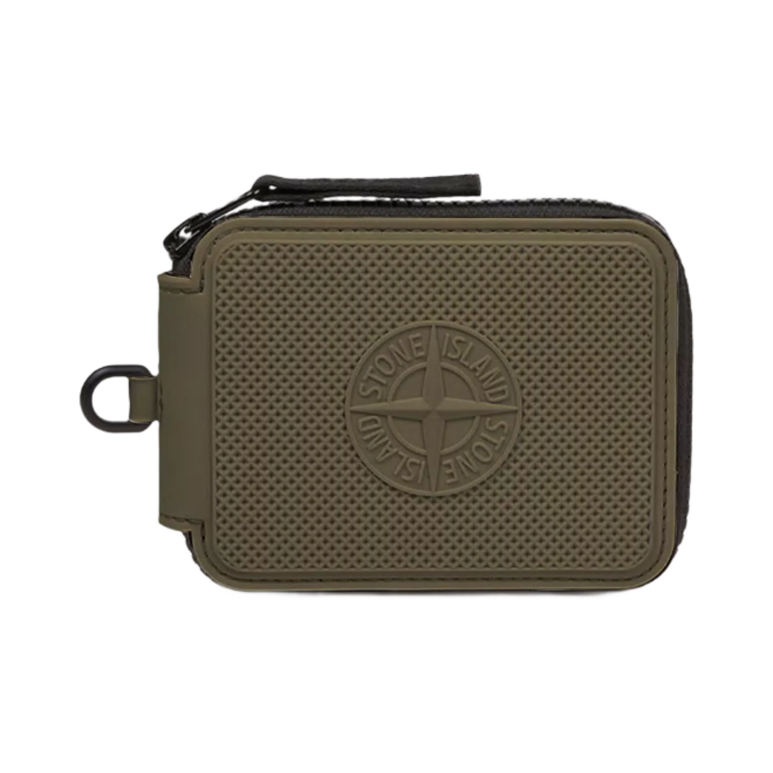 K1S1595000-03S0209-V0054 Stone Island 9500003 Rubberised Silicone Wallet with Zipper and Card Slots Military Green - 25SS