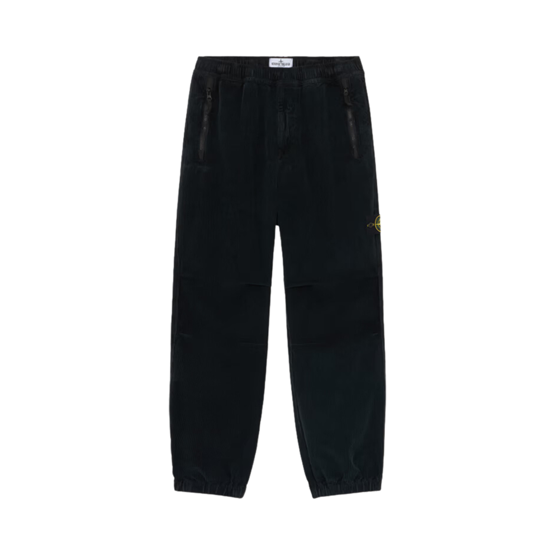 811530506-V0029 Stone Island 30506 Organic Cotton Corduroy 800 Frost Finish Loose Fit Cargo Pants Black - 24FW