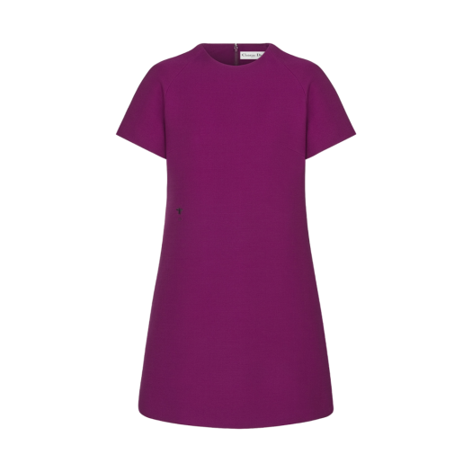(W) Dior Straight Dress Mulberry Wool Silk