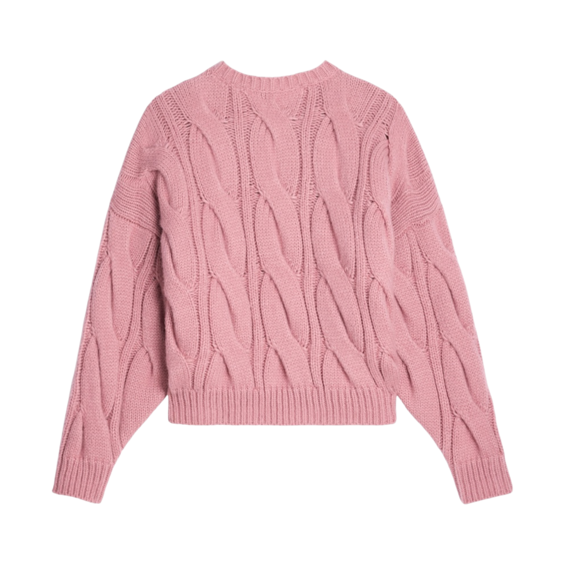 (W) 셀린느 케이블 니트 캐시미어 실크 크루넥 스웨터 핑크((W) Celine Crew Neck Sweater in Cable Knit Cashmere and Silk Pink) - 2