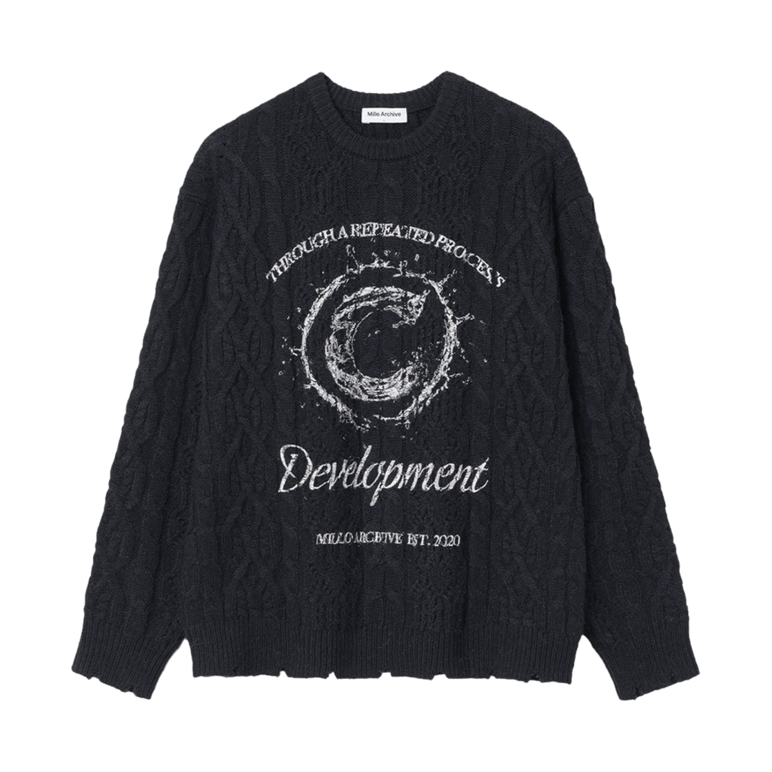 ML388DNA Millo Archive Smudge Printed Knit Deep Navy
