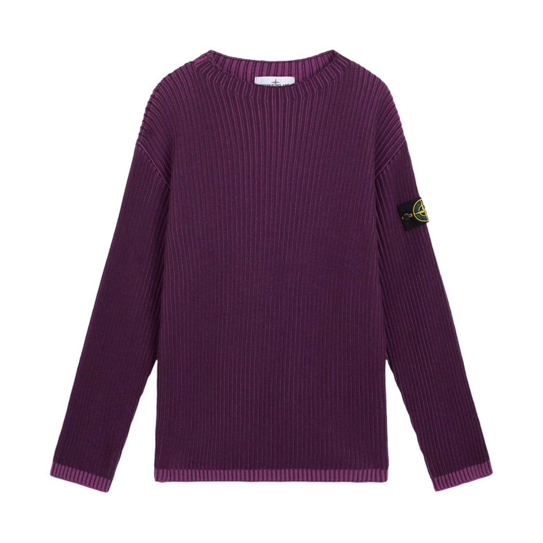 8115532C1-V0011 Stone Island 532C1 Vanise Full Rib RWS Wool Loose Fit Mock Neck Sweater Burgundy - 24FW