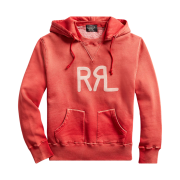 Double RL Logo Fleece Hoodie Faded Red