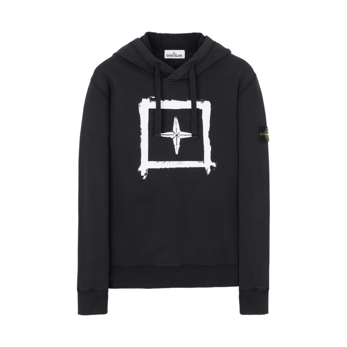 741565894-V0029 Stone Island 65894 Stencil Hooded Sweatshirt Black - 21SS