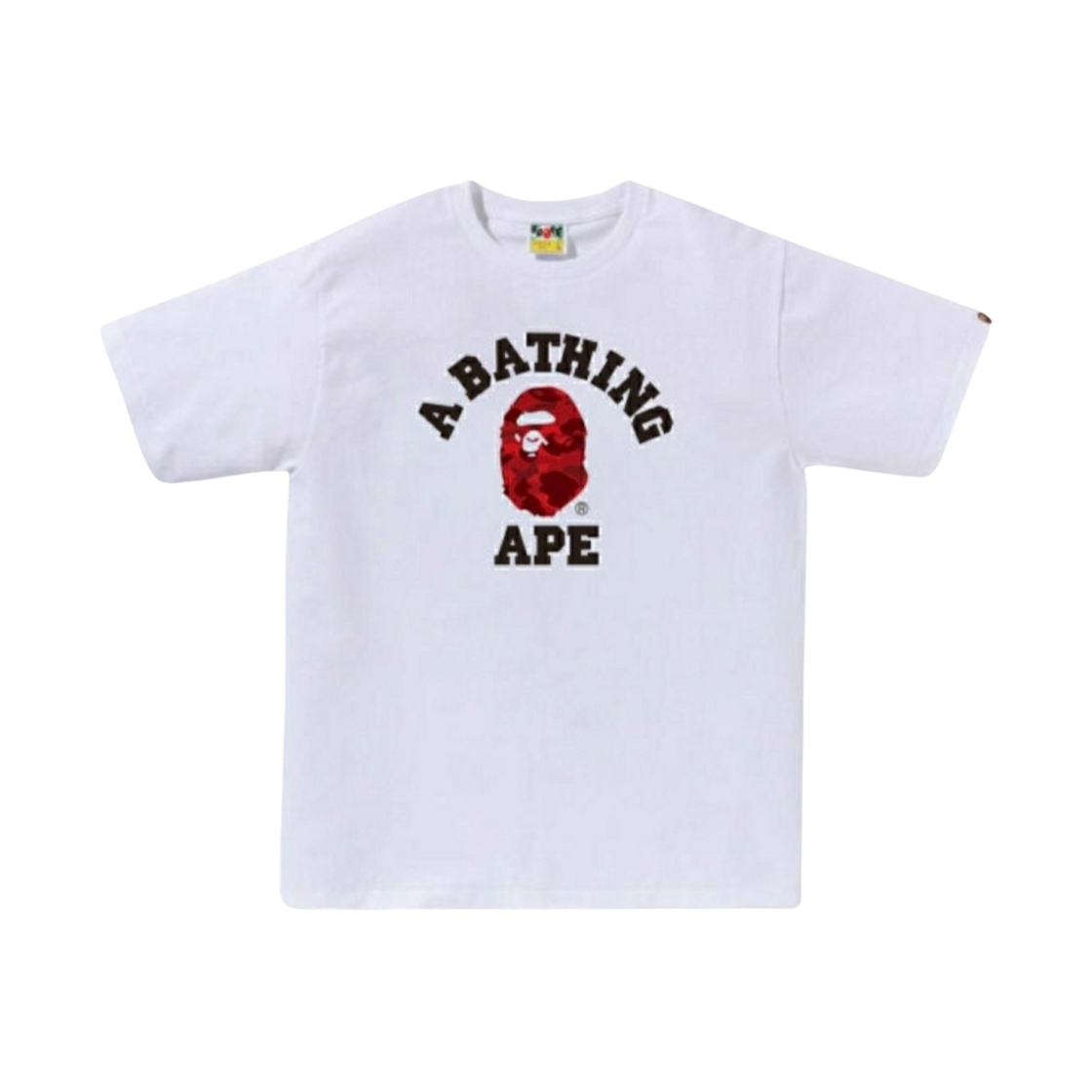 - BAPE Color Camo College T-Shirt White Red - 대표 이미지 #1
