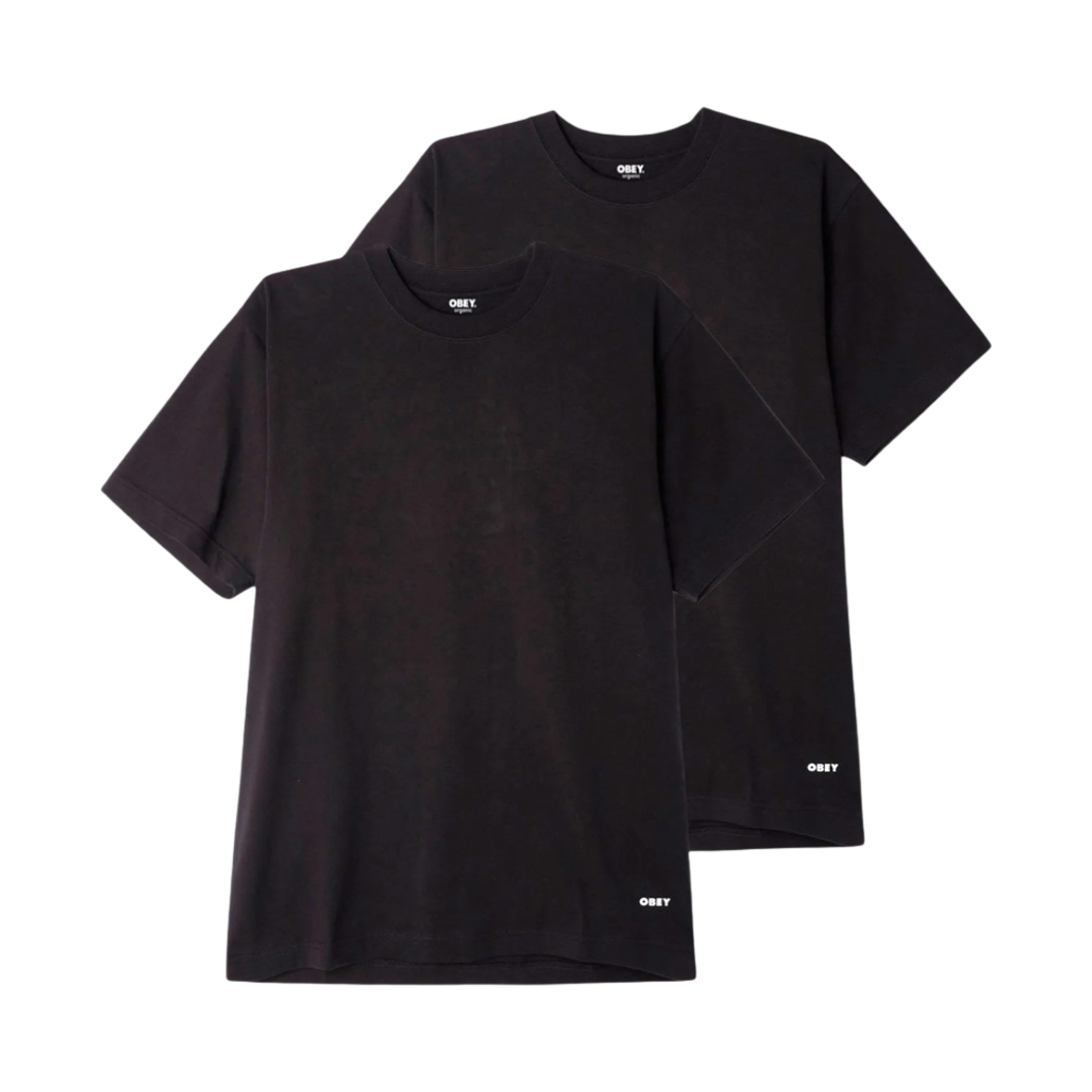 오베이 스탠다드 오가닉 티셔츠 블랙 (2개입)(Obey Standard Organic T-Shirt Black (2 Pack)) - 1