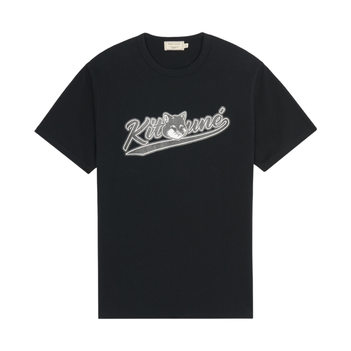 메종 키츠네 바시티 폭스 클래식 티셔츠 블랙
