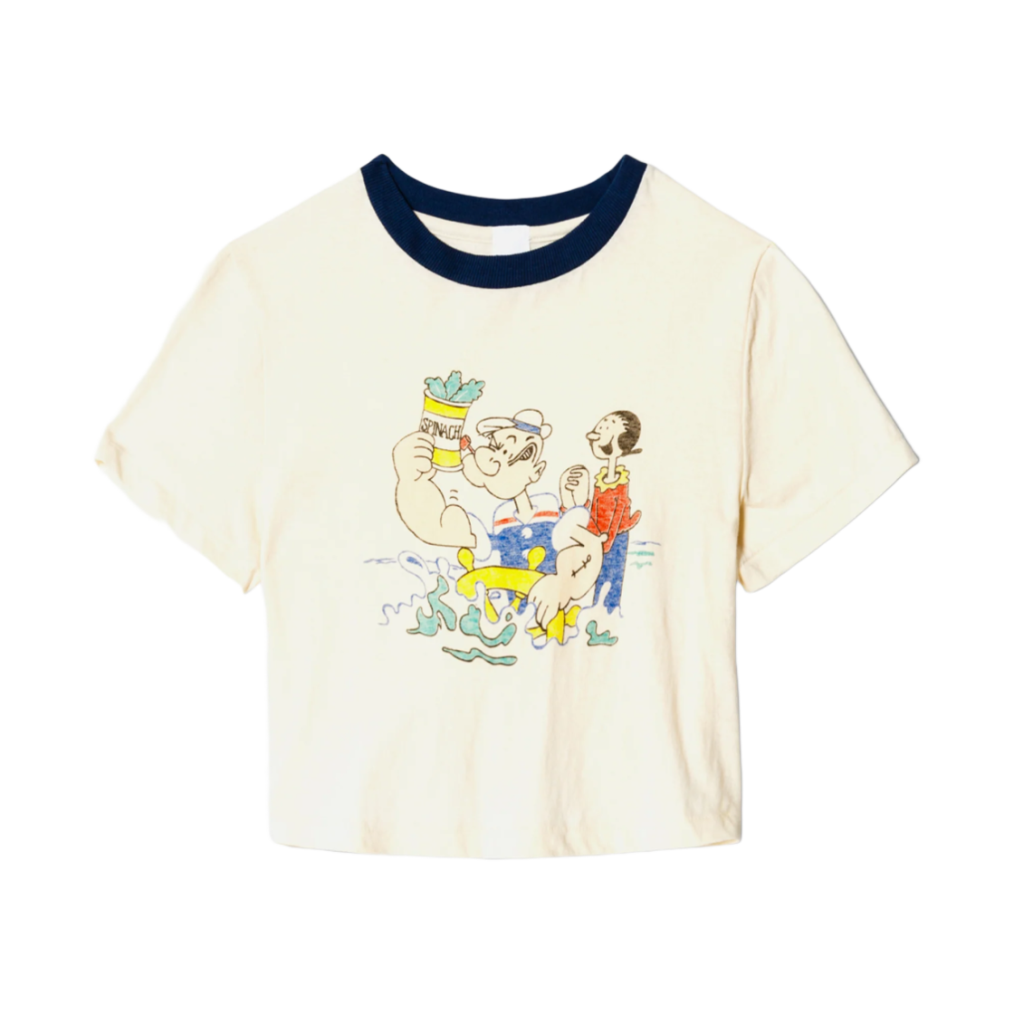 (W) 리던 마이크로 뽀빠이 티셔츠 빈티지 아이보리((W) Re/Done Micro Popeye T-Shirt Vintage Ivory)