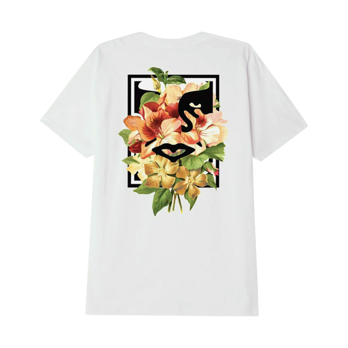 오베이 플로럴 아이콘 페이스 티셔츠 화이트(Obey Floral Icon Face T-Shirt White)