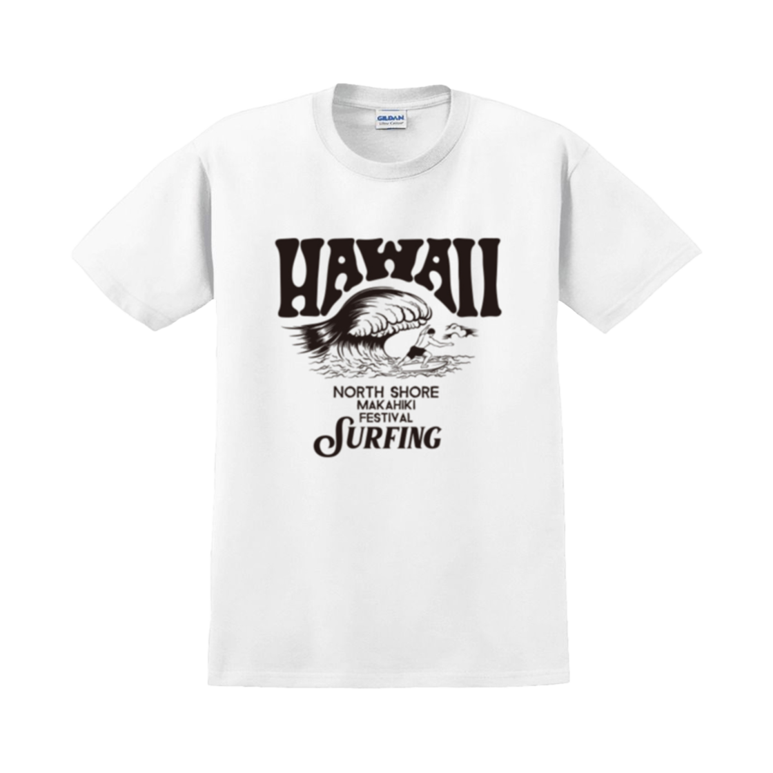 Gildan X 아메리칸 컬렉션 하와이 티셔츠 화이트(Gildan X American Collection HAWII T-Shirt White)