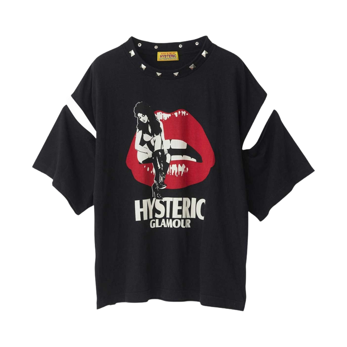 01251CT05 (W) Hysteric Glamour Hysteric Lips Girl Sitting Oversized T-Shirt Black