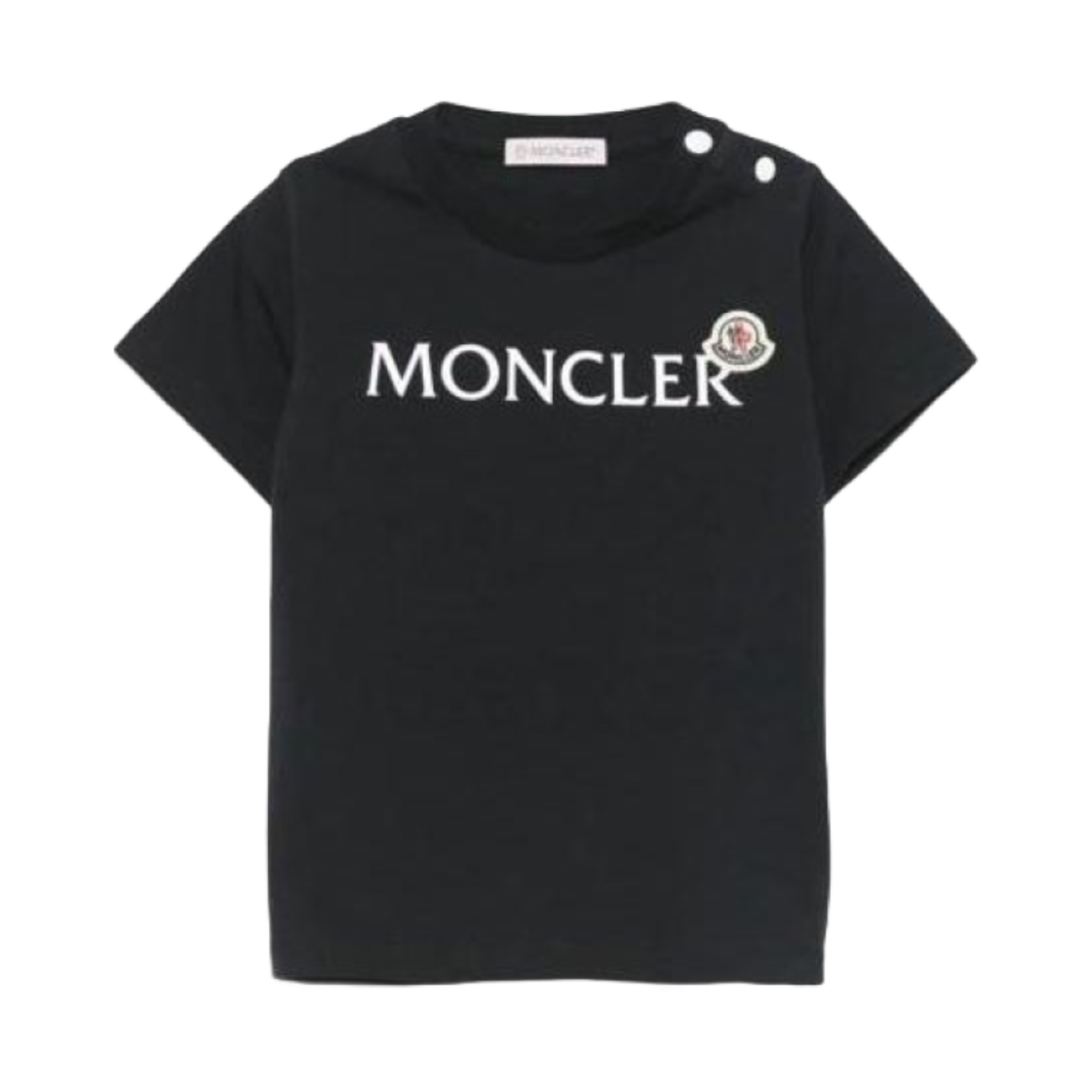 Tシャツ・カットソー MONCLER SHORT SLEEVES T-SHIRT (K1 954 8C000 13 89AT9 70E) 키즈) 몽클레르 로고 자수 숏슬리브 티셔츠 블랙 - 25SS
