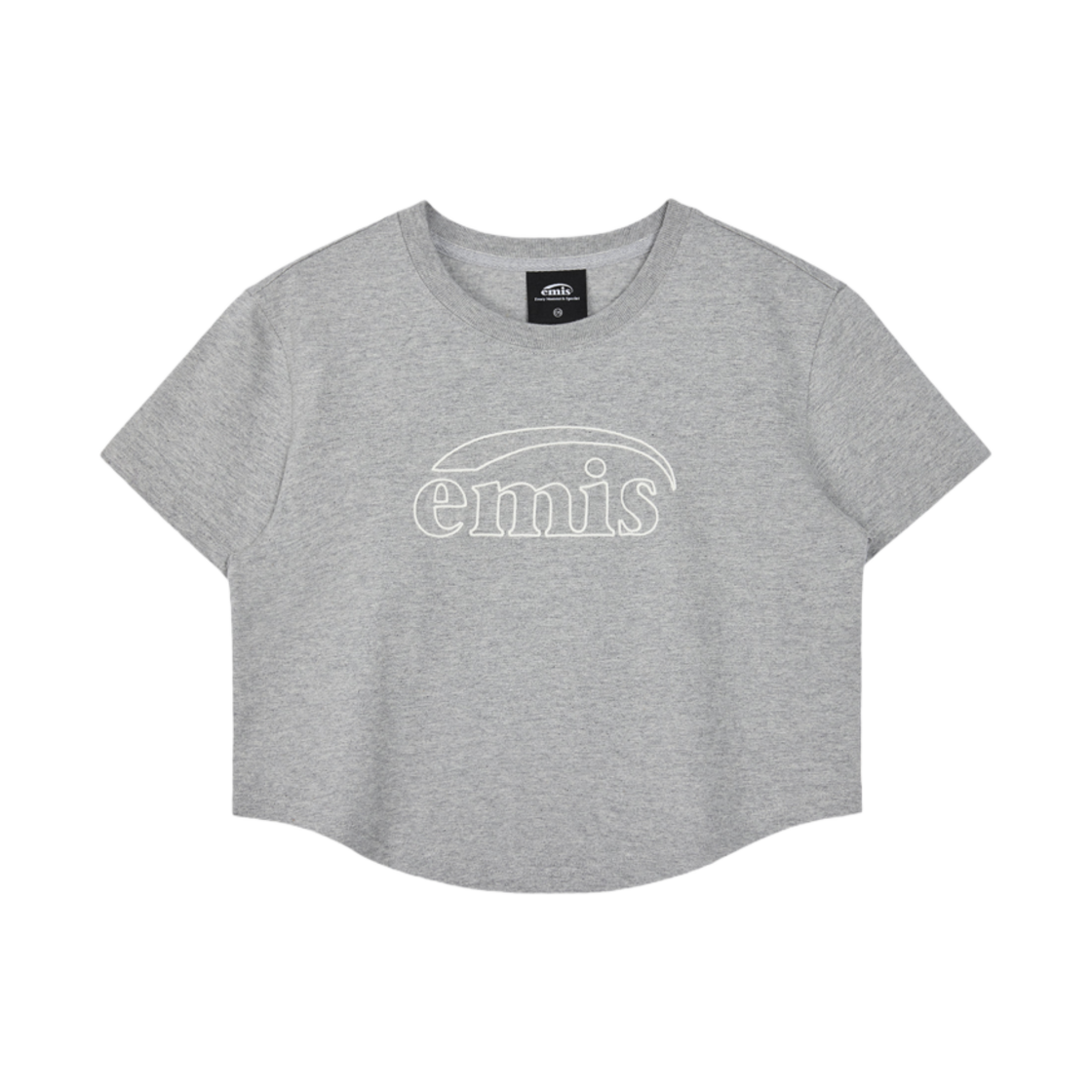 - (W) Emis Chain Stitch T-Shirt Melange Gray