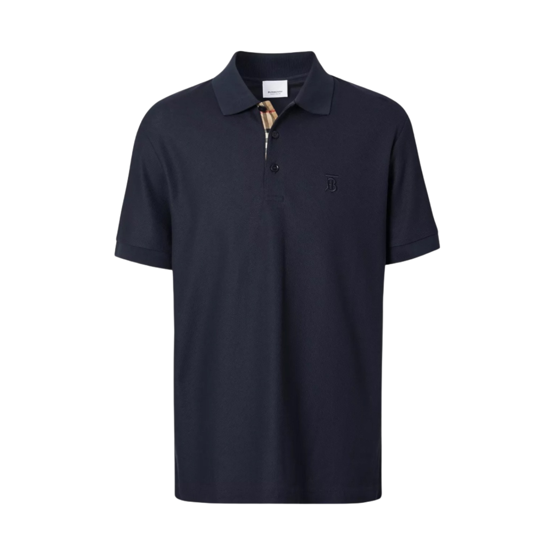 버버리 모노그램 모티프 코튼 피케 폴로 셔츠 네이비(Burberry Monogram Motif Cotton Pique Polo Shirt Navy)