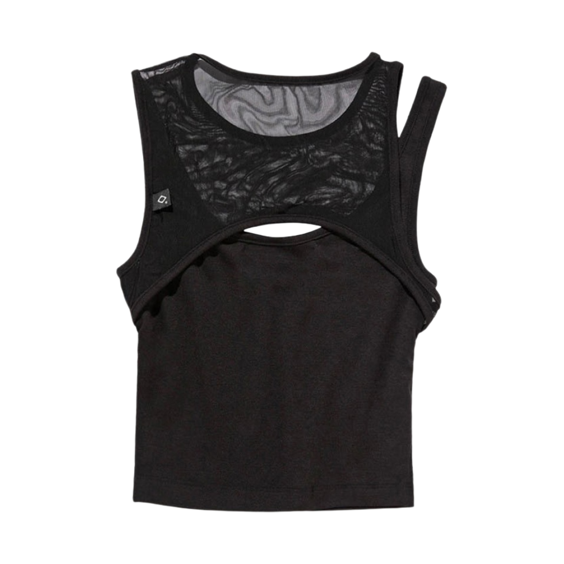 (W) 미스치프 메쉬 오버랩 탑 블랙((W) Mischief Mesh Overlap Top Black) - 2