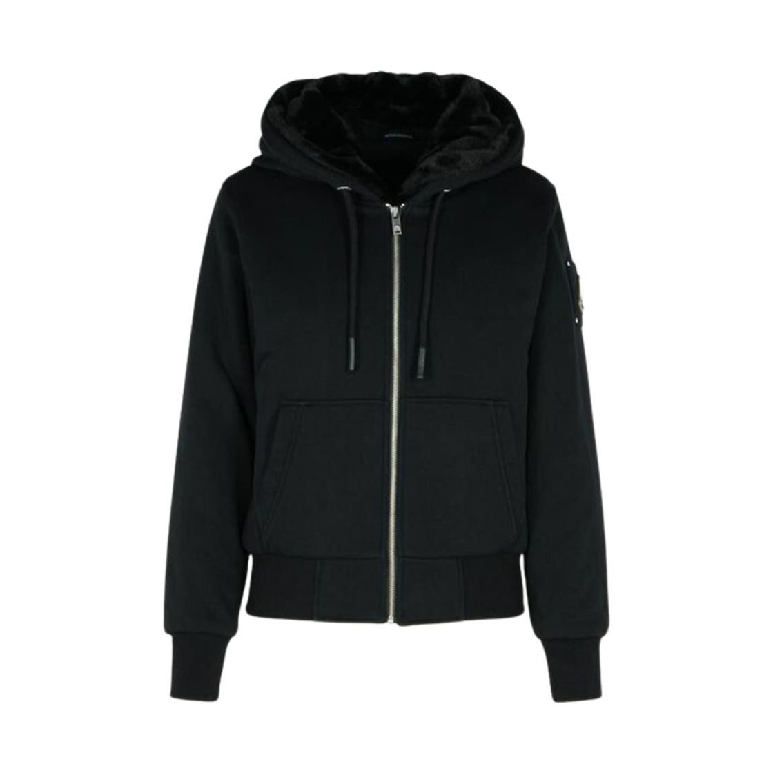 M34LS636291 (W) Moose Knuckles Classic Bunny Zip Hoodie Black Fox Fur Black