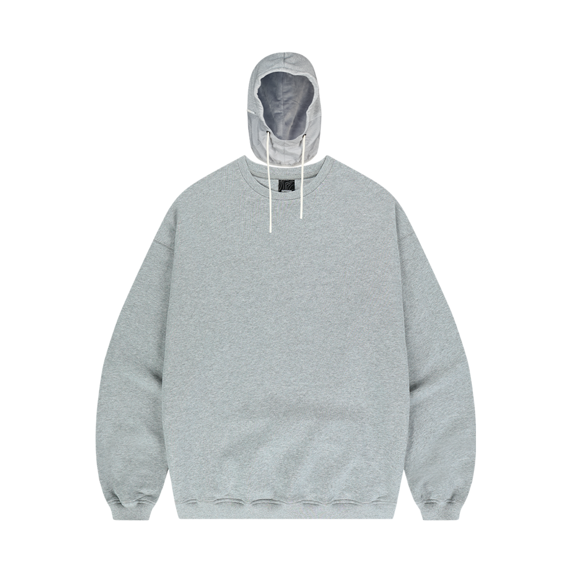 오프그리드 바라클라바 디터쳐블 퀄티드 맨투맨 멜란지 그레이