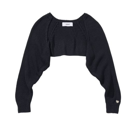K25SSU10NV Knitted (W) Summer Boucle Bolero Cardigan Navy