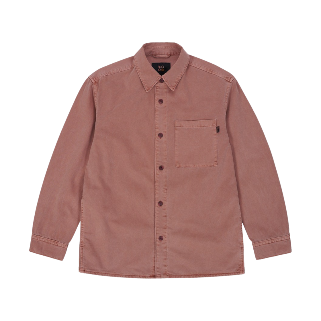 4S11SH18 Ryul+Wai: Denim Garment Dyeing Pocket Shirts Orange Pink