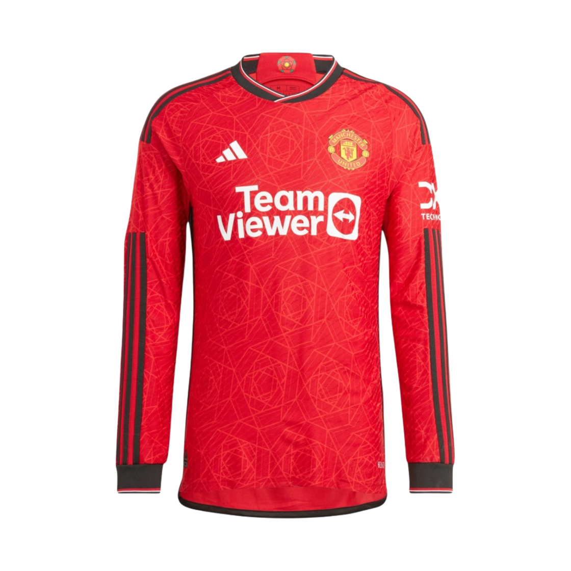 아디다스 맨체스터 유나이티드 2023/24 홈 어센틱 롱슬리브 저지 팀 컬리지에이트 레드 - US 사이즈 (논 마킹 버전)(Adidas Manchester United 2023/24 Home Authentic Long Sleeve Jersey Team Collegiate Red - US Sizing (Non Marking Ver.))