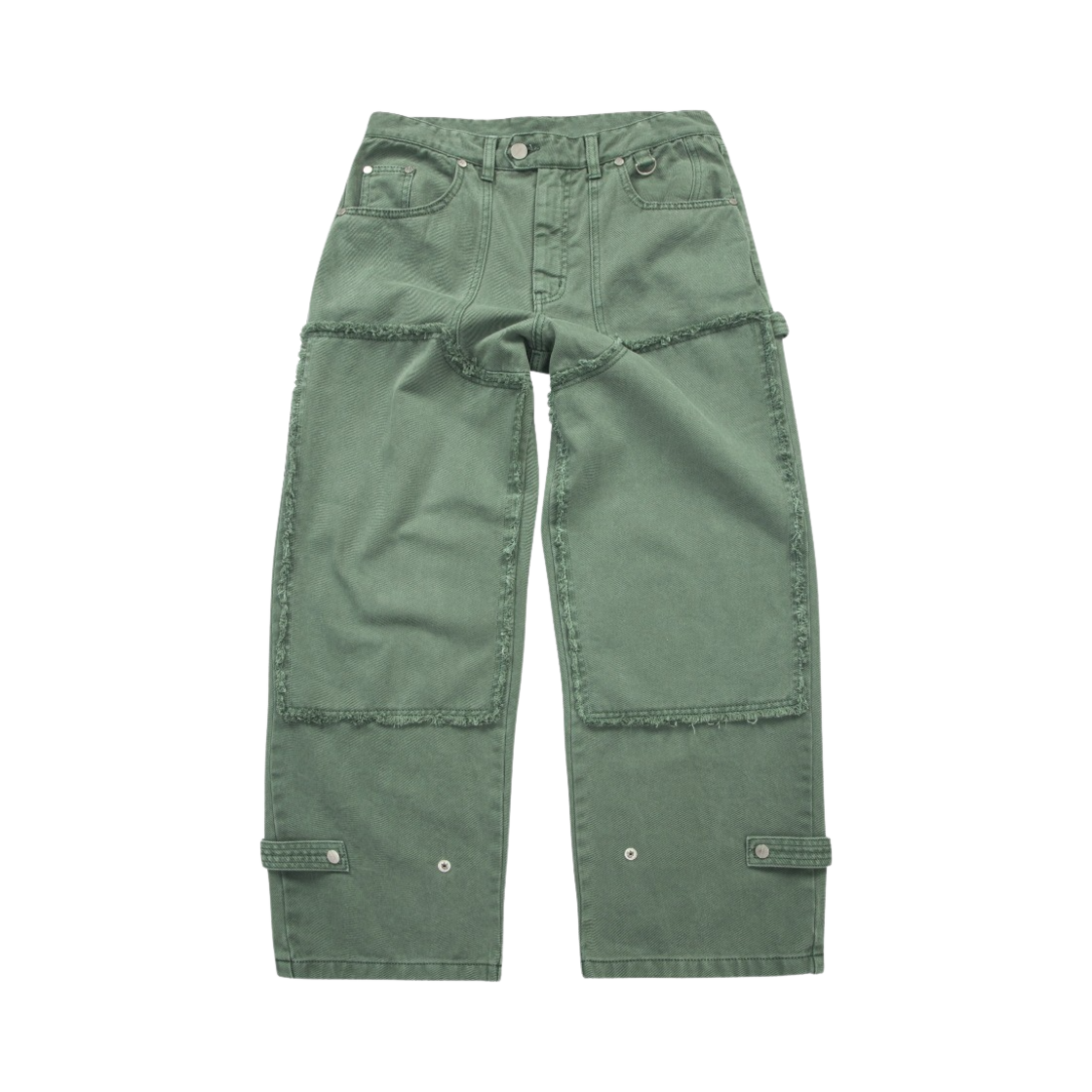 더바이닐하우스 컷 오프 더블 니 진 그린(Thevinylhouse Cut Off Double Knee Jeans Green) - 1