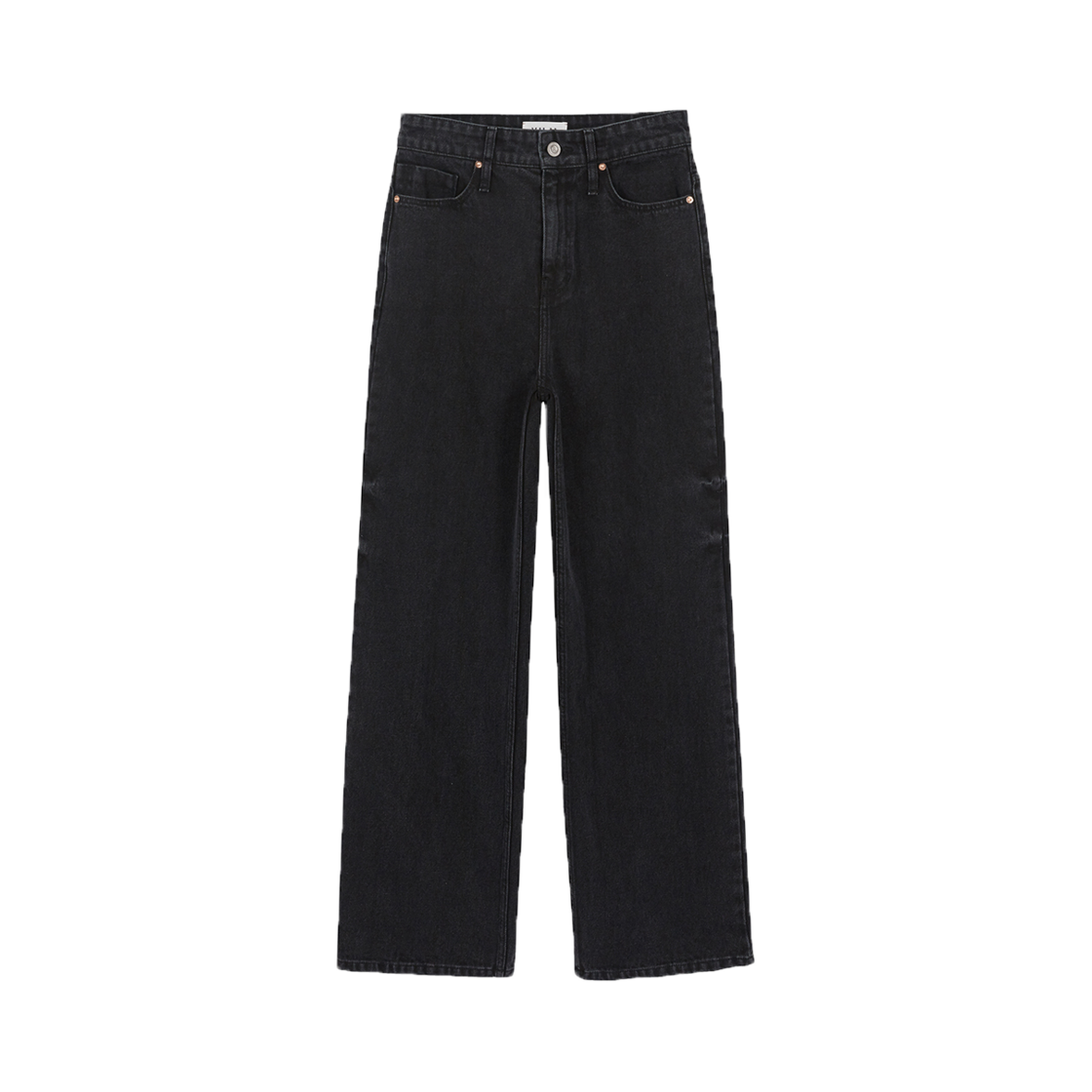 25SW UNISEX_01 YUJI Vintage Washed Staight Fit Denim Pants Unisex Black