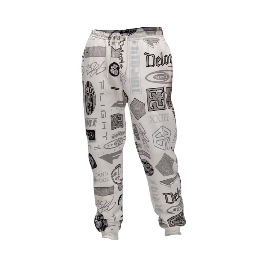 HM7257-133 Jordan Essentials Printed Fleece Trousers Sail Black