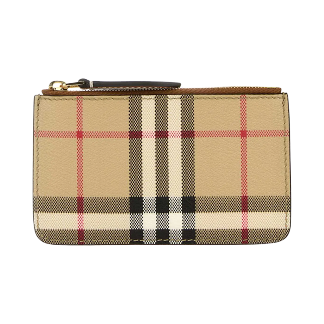 8094428 Burberry Vintage Check Leather Coin Case Brown Beige