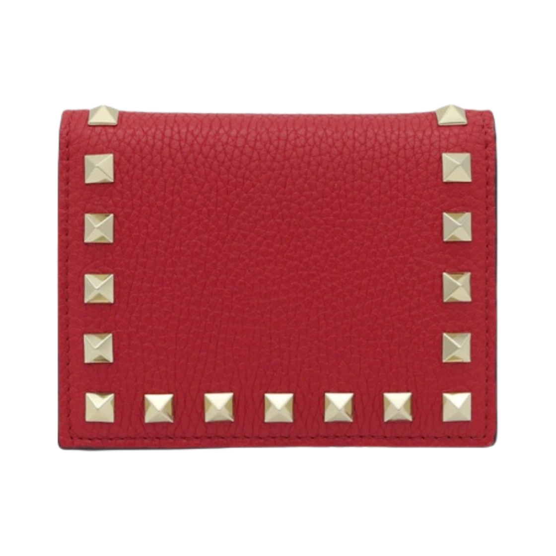 발렌티노 스몰 락스터드 카프스킨 지갑 루즈 퓌르(Valentino Small Rockstud Calfskin Wallet Rouge Pur) - 1