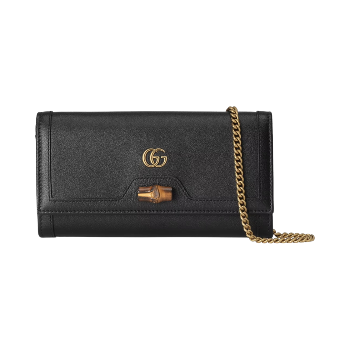 구찌 다이애나 뱀부 체인 월렛 블랙(Gucci Diana Bamboo Chain Wallet Black) - 1