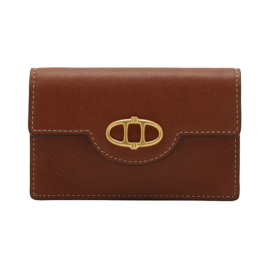 AAHO5E352W2 Athe Vanessabruno Alexandra Leather Card Wallet Brown
