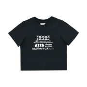 (W) Aeae x Treemingbird Web Logo Crop T-Shirt Black