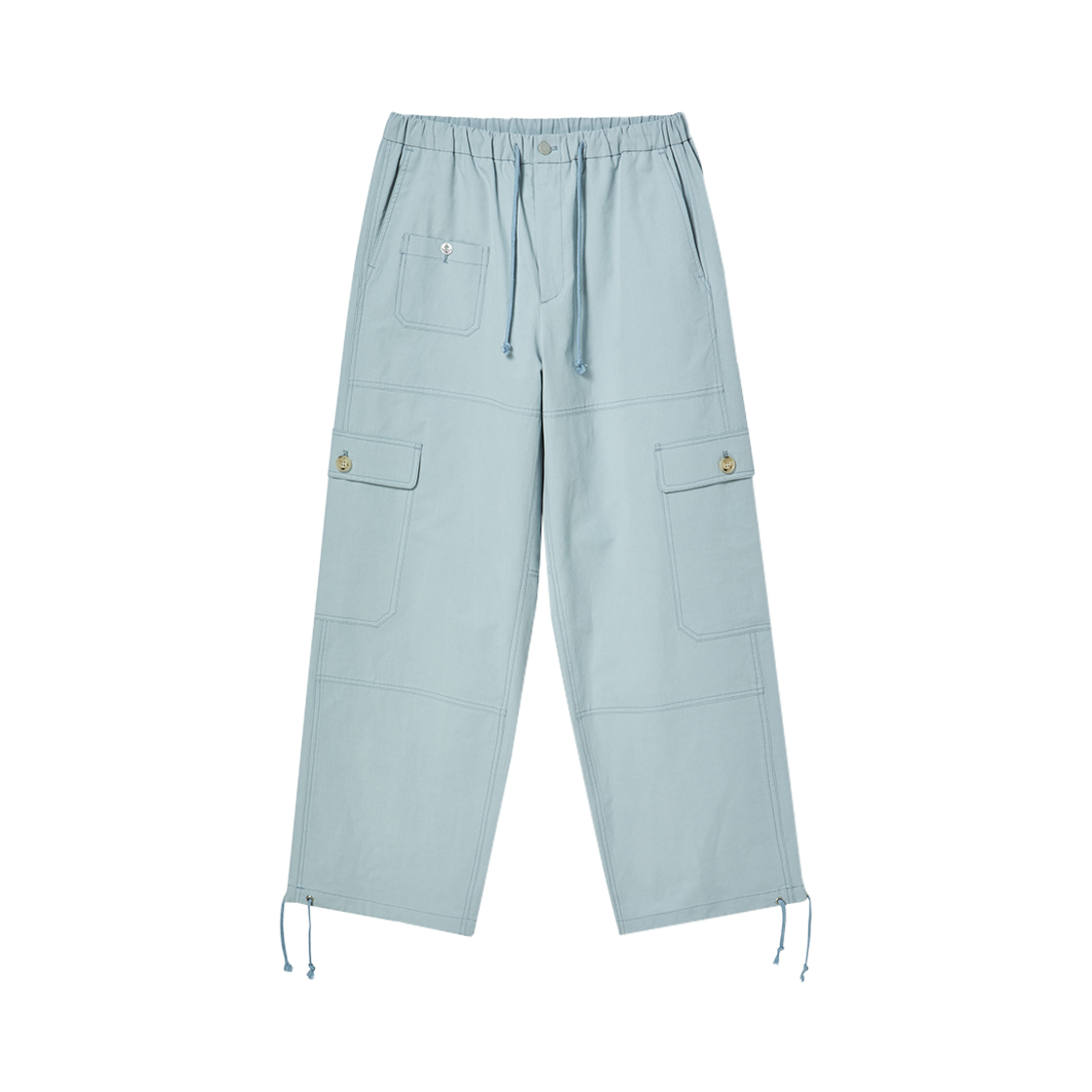 엔 아카이브 럭스 페브릭 밀리터리 디테일 카고 팬츠 스카이 블루(N ARCHIVE Lux Fabric Military Detail Cargo Pants Sky Blue)
