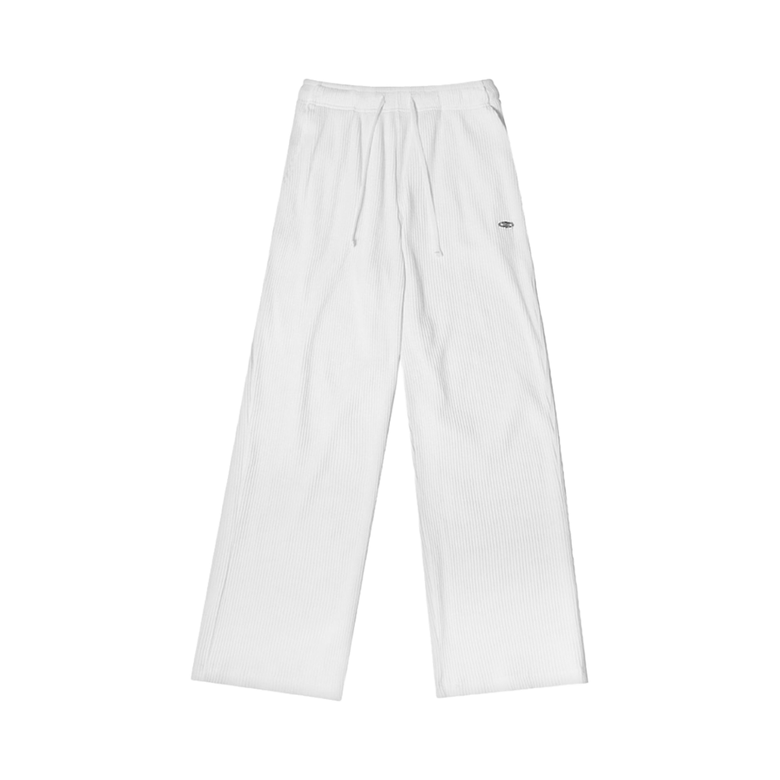 본투윈 B 펜던트 골지 세미 와이드 팬츠 화이트