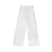 BORN TO WIN B Pendant Ribbed Semi Wide Pants White