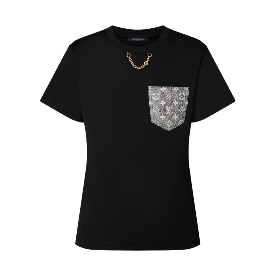 (W) 루이비통 모노그램 포켓 티셔츠 블랙((W) Louis Vuitton Monogram Pocket T Shirt Black) - 1