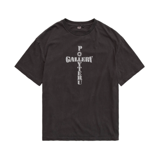 PL5OTS0401AF Polyteru 1011 1/2 Graphic T-Shirt 'Cross Tee' Purple Gray