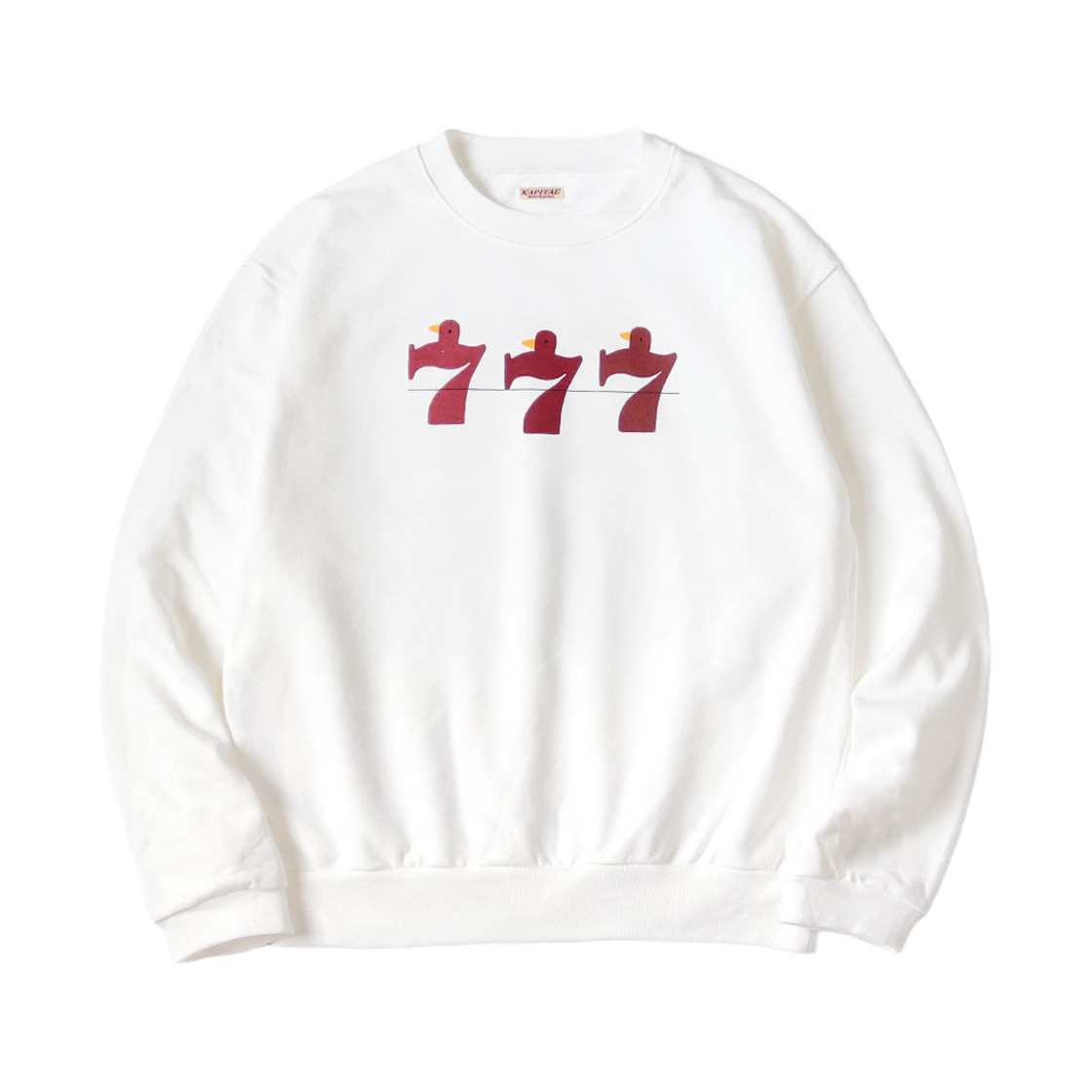 K2312LC182 Kapital 30 Fleece Crew Sweatshirt White