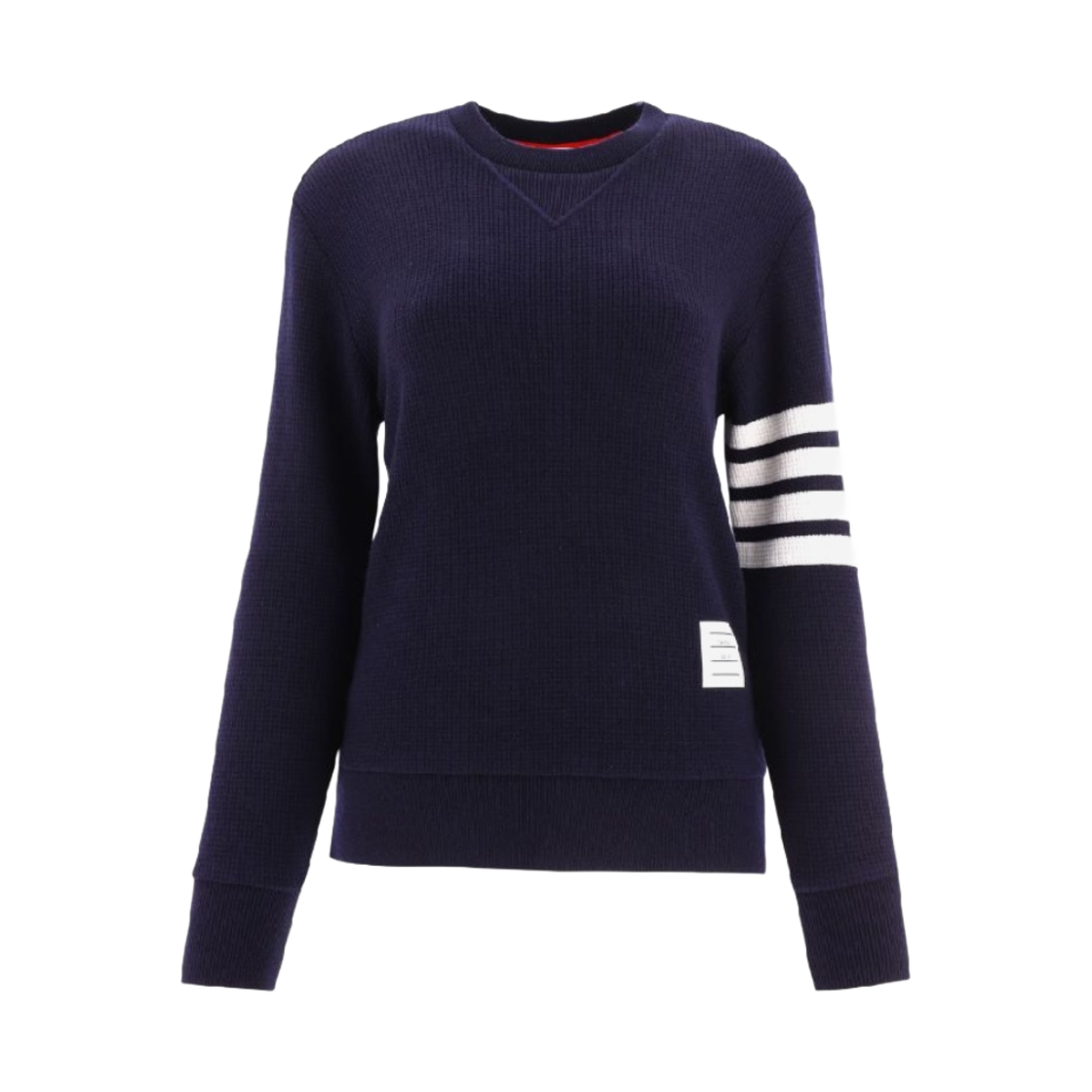 (W) 톰브라운 캐시미어 울 와플 사선 풀오버 스웨터 네이비((W) Thom Browne Cashmere Wool Waffle 4-Bar Pullover Sweatshirt Navy) - 1