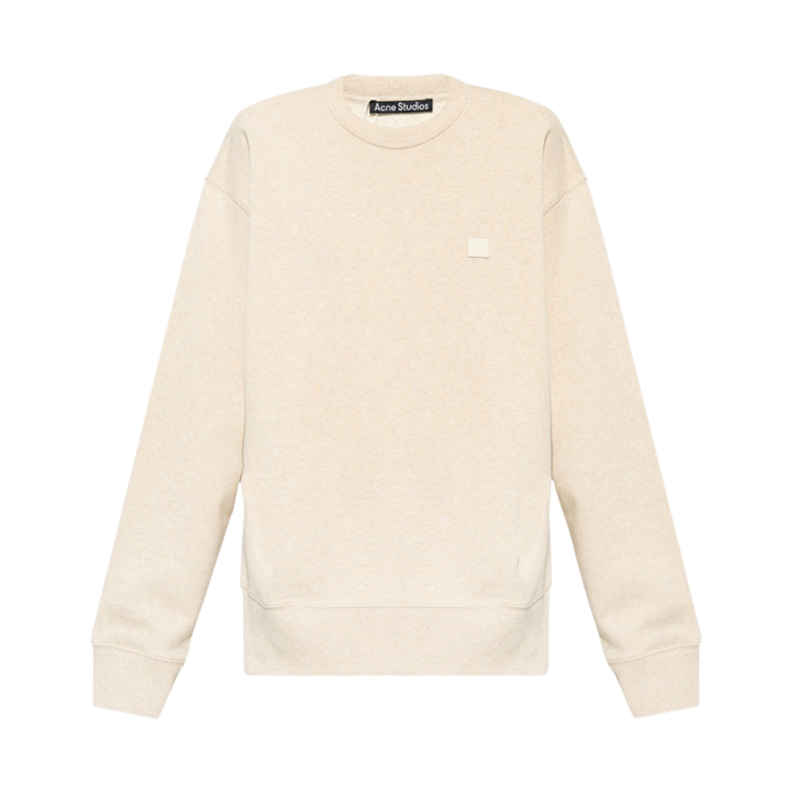 CI0072-633 Acne Studios Fonbar Face Crewneck Sweatshirt Oatmeal Melange