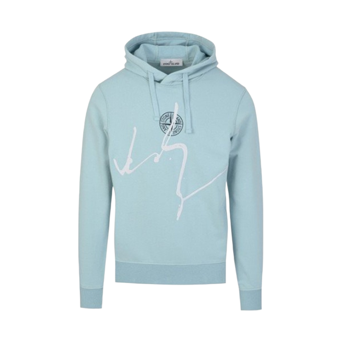 스톤 아일랜드 66481 코튼 플리스 ‘잉크 쓰리’프린트 후드 스웨트셔츠 아쿠아 - 22SS(Stone Island 66481 Cotton Fleece 'Ink Three' Print Hooded Sweatshirt Aqua - 22SS) - 1